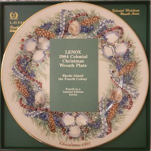 Lenox 1984 Colonial Christmas Wreath Plate